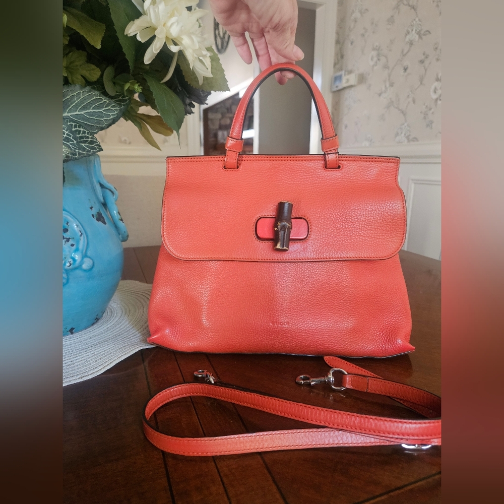 Gucci Bamboo Daily In Burnt Orange, EUC, COA